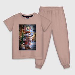 Детская пижама Зайчик с елкой