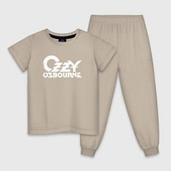 Пижама хлопковая детская Ozzy Osbourne - logo, цвет: миндальный