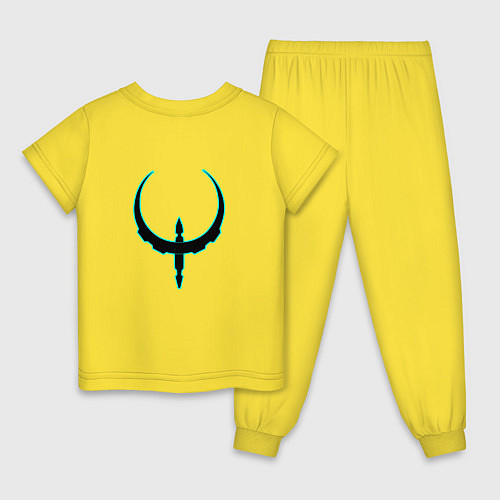 Детская пижама Чёрно-голубой знак quake / Желтый – фото 2