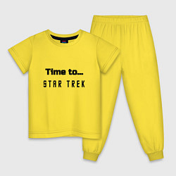 Пижама хлопковая детская Time to star trek, цвет: желтый