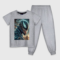 Пижама хлопковая детская Веном в профиль - нейроарт фантазия, цвет: меланж