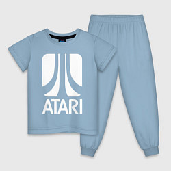 Пижама хлопковая детская Atari logo white, цвет: мягкое небо