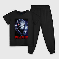 Пижама хлопковая детская Predator in the helmet, цвет: черный