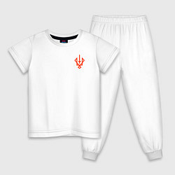 Пижама хлопковая детская Славянский символ руевит, цвет: белый