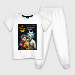 Пижама хлопковая детская Рик Санчес тренер команды Морти, цвет: белый