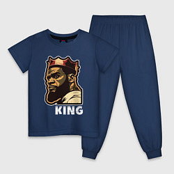 Пижама хлопковая детская Король Леброн Джеймс, цвет: тёмно-синий