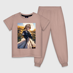 Детская пижама Вайолет Эвергарден на поле пшеницы