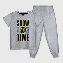 Пижама хлопковая детская Lakers show time, цвет: меланж