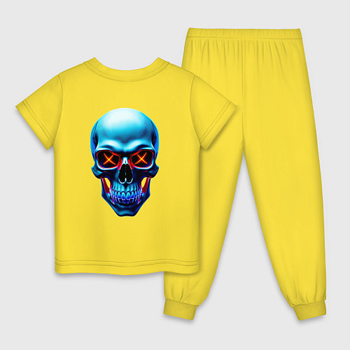 Детская пижама Skull хэллоуин / Желтый – фото 2