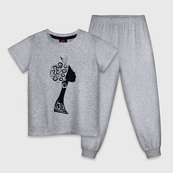 Пижама хлопковая детская Black woman, цвет: меланж