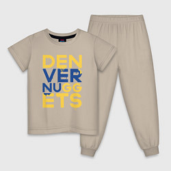 Пижама хлопковая детская Denver Nuggets NBA, цвет: миндальный