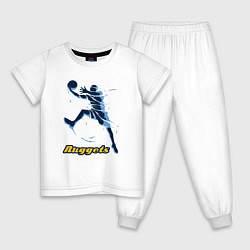 Пижама хлопковая детская Nuggets baller, цвет: белый