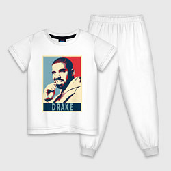 Пижама хлопковая детская Drake obey, цвет: белый