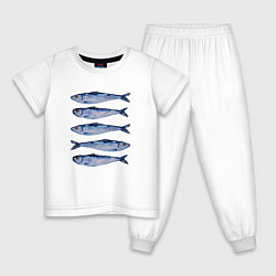 Детская пижама Рыбки акварелью