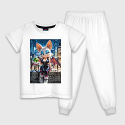 Пижама хлопковая детская Руж из Somic сидит с мастер изумрудом, цвет: белый