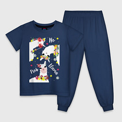 Детская пижама Семья три ламы с цветами