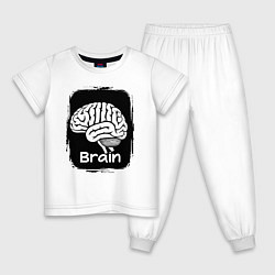 Детская пижама Мозг на черном
