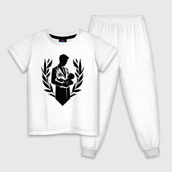 Пижама хлопковая детская Врач с младенцем в руках, цвет: белый