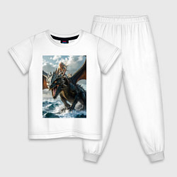 Детская пижама Девушка летит на драконе в стиле Игры престолов
