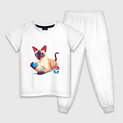 Детская пижама Игривый сиамский котик