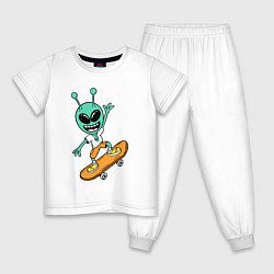 Детская пижама Инопланетянин на скейтборде