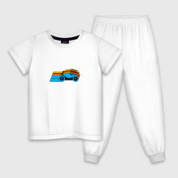Пижама хлопковая детская Tron motorbike, цвет: белый