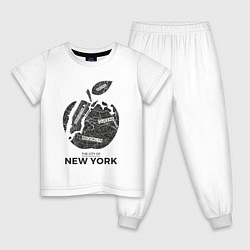 Пижама хлопковая детская The city - New York, цвет: белый