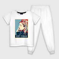 Пижама хлопковая детская Kurt Cobain - Nirvana, цвет: белый