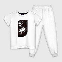 Пижама хлопковая детская Кибернетическая баронесса, цвет: белый