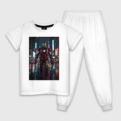 Детская пижама Железный человек посреди ночного города