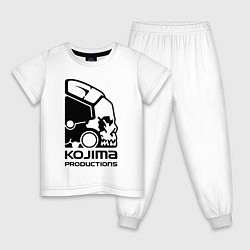 Пижама хлопковая детская Kojima produktions logo, цвет: белый