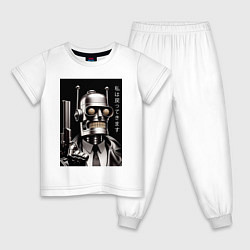 Пижама хлопковая детская Bender-Schwartz Ill be back meme, цвет: белый