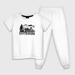 Пижама хлопковая детская Куртамыш, цвет: белый