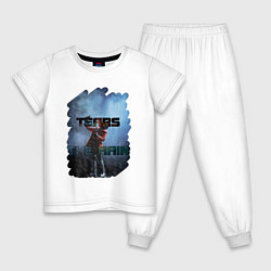 Пижама хлопковая детская Tears in the rain, цвет: белый