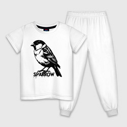 Детская пижама Графический воробей