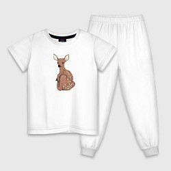 Пижама хлопковая детская Оленёнок Бемби, цвет: белый