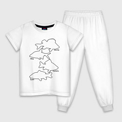 Детская пижама Контуры рыб