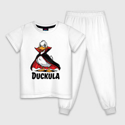 Пижама хлопковая детская Утка - вампир, цвет: белый