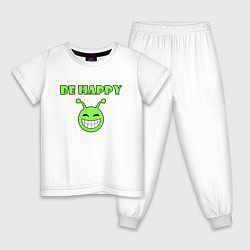 Детская пижама Инопланетянин, смайлик, be happy
