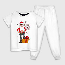 Пижама хлопковая детская С Новым годом, детка, цвет: белый