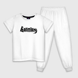 Пижама хлопковая детская Вайб Бэтмена, цвет: белый