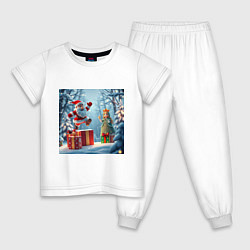 Детская пижама Дед Морозио и Принцесса Снегурочка: вперёд за пода