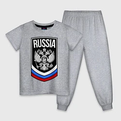 Пижама хлопковая детская Russia, цвет: меланж