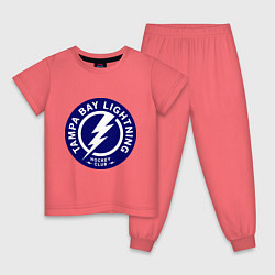Пижама хлопковая детская HC Tampa Bay Lightning, цвет: коралловый