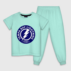Пижама хлопковая детская HC Tampa Bay Lightning, цвет: мятный