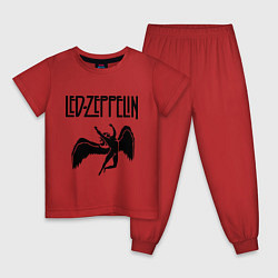 Пижама хлопковая детская Led Zeppelin, цвет: красный