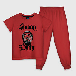 Пижама хлопковая детская Snoop Dogg Face, цвет: красный