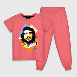 Пижама хлопковая детская Che Guevara Art, цвет: коралловый