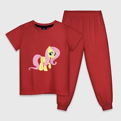 Пижама хлопковая детская Пони пегас Флаттершай, цвет: красный