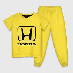 Пижама хлопковая детская Honda logo, цвет: желтый